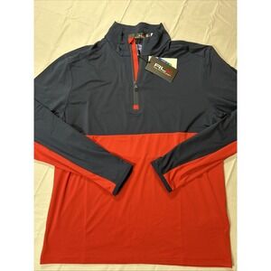 RLX Ralph Lauren Men's Performance Half-Zip Pullover Navy Red Size Medium NWT
